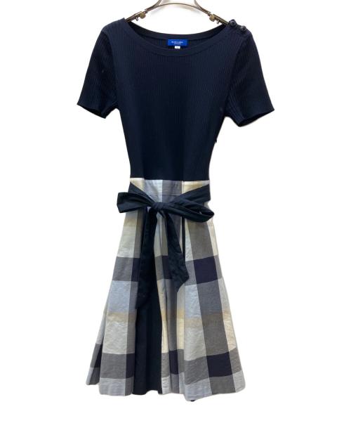 BLUE LABEL CRESTBRIDGE（ブルーレーベルクレストブリッジ）BLUE LABEL CRESTBRIDGE (ブルーレーベルクレストブリッジ) 半袖ワンピース ネイビー サイズ:36の古着・服飾アイテム