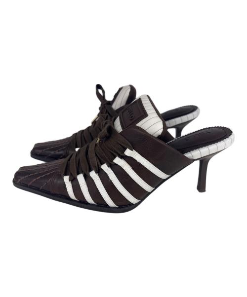 YELLO（イエロ）YELLO (イエロ) SNEAKER MULES ブラウン サイズ:Lの古着・服飾アイテム
