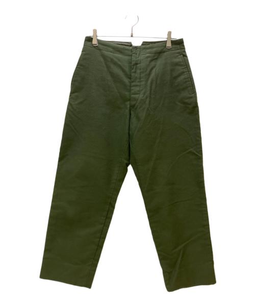 COMOLI（コモリ）COMOLI (コモリ) モールスキン バックストラップ パンツ オリーブ サイズ:1の古着・服飾アイテム