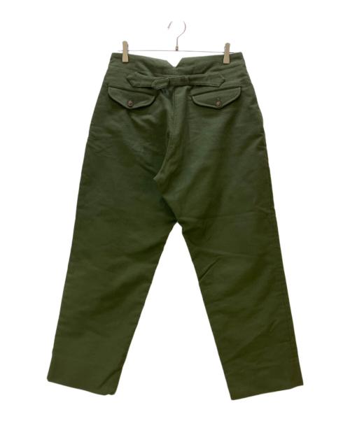COMOLI（コモリ）COMOLI (コモリ) モールスキン バックストラップ パンツ オリーブ サイズ:1の古着・服飾アイテム