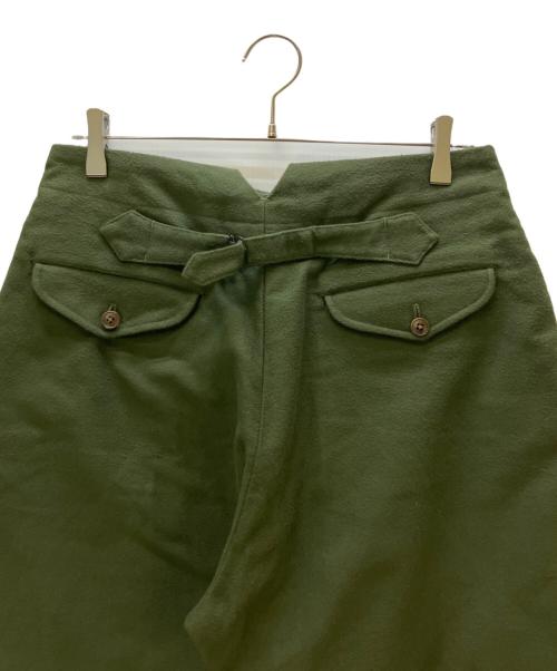 COMOLI（コモリ）COMOLI (コモリ) モールスキン バックストラップ パンツ オリーブ サイズ:1の古着・服飾アイテム