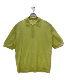 AURALEE（オーラリー）の古着「ポロシャツ KID MOHAIR SHEER KNIT POLO」｜イエロー