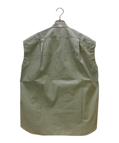AURALEE（オーラリー）AURALEE (オーラリー) ノースリーブシャツ WASHED FINX TWILL SLEEVELESS SHIRTS 黄緑の古着・服飾アイテム