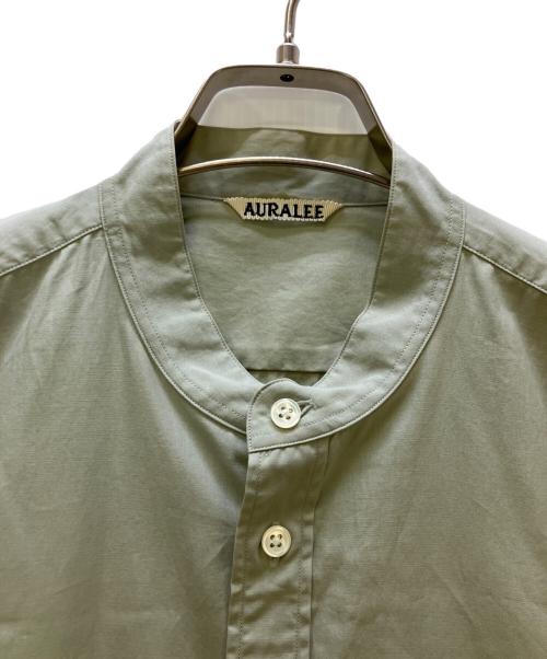 AURALEE（オーラリー）AURALEE (オーラリー) ノースリーブシャツ WASHED FINX TWILL SLEEVELESS SHIRTS 黄緑の古着・服飾アイテム