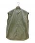 AURALEE（オーラリー）の古着「ノースリーブシャツ WASHED FINX TWILL SLEEVELESS SHIRTS」｜黄緑