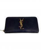 Saint Laurent Parisサンローランパリ）の古着「ラウンドファスナー財布」｜ブラック
