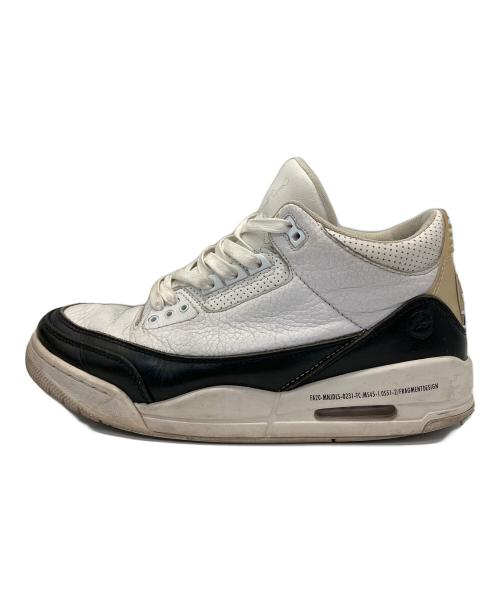 NIKE（ナイキ）NIKE (ナイキ) FRAGMENTS (フラグメント) ローカットスニーカー AIR JORDAN3 ホワイト サイズ:26.5の古着・服飾アイテム