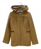 BURBERRY BLUE LABELバーバリー ブルー レーベル）の古着「フーデッドコート 裏ノバチェック」｜キャメル