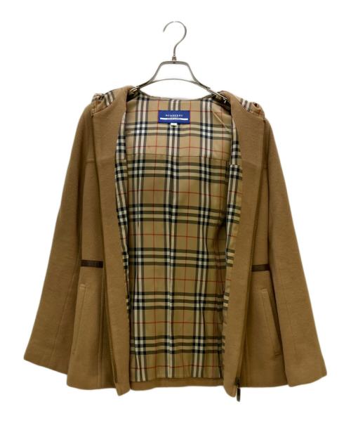 BURBERRY BLUE LABEL（バーバリー ブルー レーベル）BURBERRY BLUE LABEL (バーバリー ブルー レーベル) フーデッドコート 裏ノバチェック キャメル サイズ:38の古着・服飾アイテム