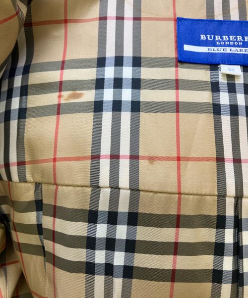 BURBERRY BLUE LABEL（バーバリー ブルー レーベル）BURBERRY BLUE LABEL (バーバリー ブルー レーベル) フーデッドコート 裏ノバチェック キャメル サイズ:38の古着・服飾アイテム