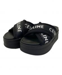 CELINE（セリーヌ）の古着「クロスストラップサンダル」｜ブラック