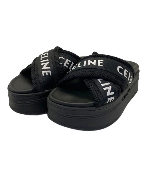 CELINE（セリーヌ）CELINE (セリーヌ) クロスストラップサンダル ブラック サイズ:37の古着・服飾アイテム