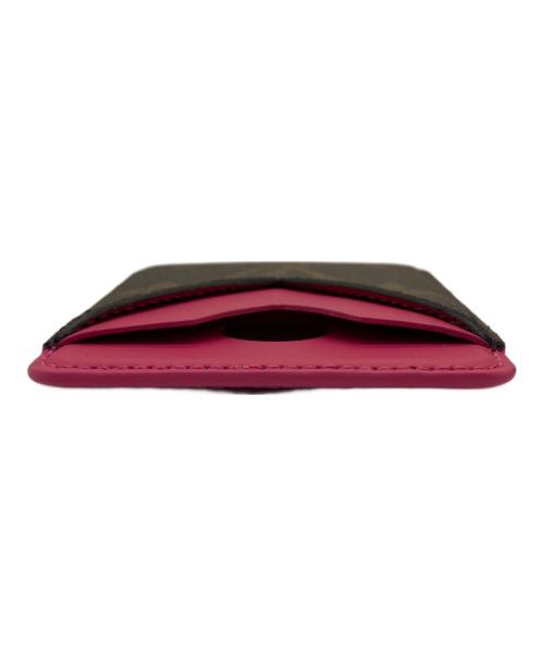 LOUIS VUITTON（ルイ ヴィトン）LOUIS VUITTON (ルイ ヴィトン) カードケース　ポルト カルト･マグネット ブラウン×ピンクの古着・服飾アイテム