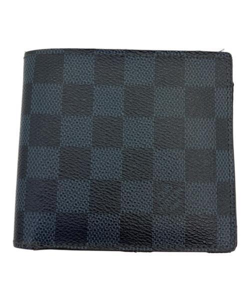 LOUIS VUITTON（ルイ ヴィトン）LOUIS VUITTON (ルイ ヴィトン) 2つ折り財布 ダミエ・グラフィット ポルトフォイユ・マルコ ネイビーの古着・服飾アイテム