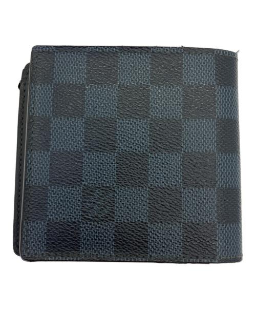 LOUIS VUITTON（ルイ ヴィトン）LOUIS VUITTON (ルイ ヴィトン) 2つ折り財布 ダミエ・グラフィット ポルトフォイユ・マルコ ネイビーの古着・服飾アイテム