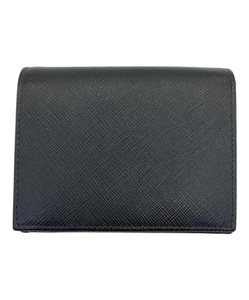PRADA（プラダ）PRADA (プラダ) 2つ折り財布  サフィアーノトライアングル ブラックの古着・服飾アイテム