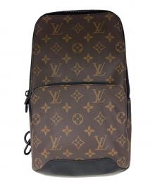 LOUIS VUITTON（ルイ ヴィトン）の古着「ボディバッグ　アヴェニュー・スリングバッグ モノグラム・マカサー」｜ブラウン×ブラック