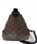中古・古着 LOUIS VUITTON (ルイ ヴィトン) ボディバッグ　アヴェニュー・スリングバッグ モノグラム・マカサー ブラウン×ブラック：180000円
