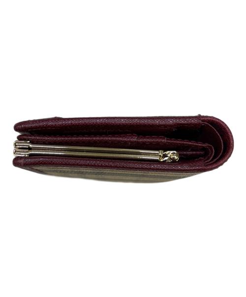 BURBERRY（バーバリー）BURBERRY (バーバリー) がま口2つ折り財布 ベージュ×レッドの古着・服飾アイテム