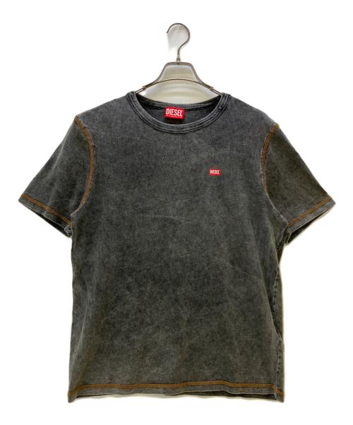 DIESEL（ディーゼル）DIESEL (ディーゼル) 半袖カットソー　Denim effect T グレー サイズ:Mの古着・服飾アイテム