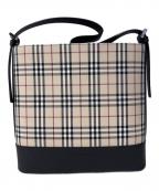 BURBERRYバーバリー）の古着「ショルダーバッグ」｜ベージュ×ブラック