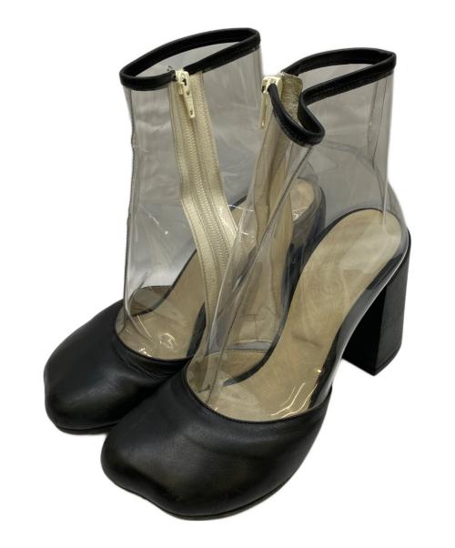 MM6 Maison Margiela（エムエムシックスメゾンマルジェラ）MM6 Maison Margiela (エムエムシックスメゾンマルジェラ) クリアブーツ ブラック サイズ:38の古着・服飾アイテム