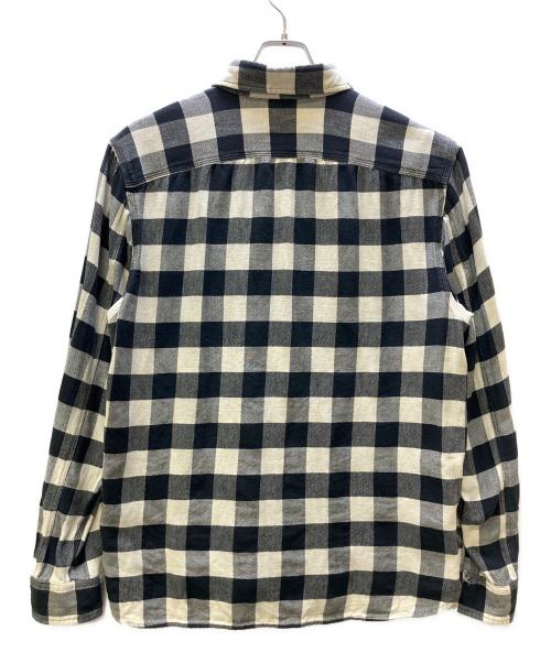 RRL（ダブルアールエル）RRL (ダブルアールエル) Ron Herman (ロンハーマン) 長袖シャツ ブラック×ホワイト サイズ:LGの古着・服飾アイテム
