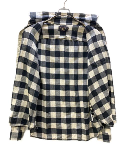 RRL（ダブルアールエル）RRL (ダブルアールエル) Ron Herman (ロンハーマン) 長袖シャツ ブラック×ホワイト サイズ:LGの古着・服飾アイテム