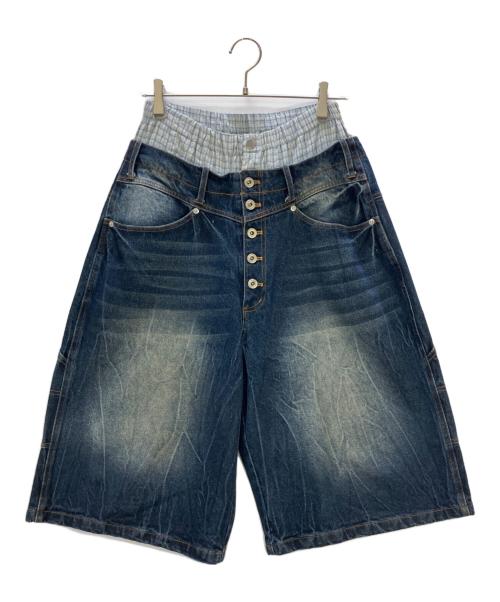 Ballsy.Brothers（ボールジーブラザーズ）Ballsy.Brothers (ボールジーブラザーズ) ハーフパンツ Trunks Docking Baggy Jorts インディゴ サイズ:Mの古着・服飾アイテム