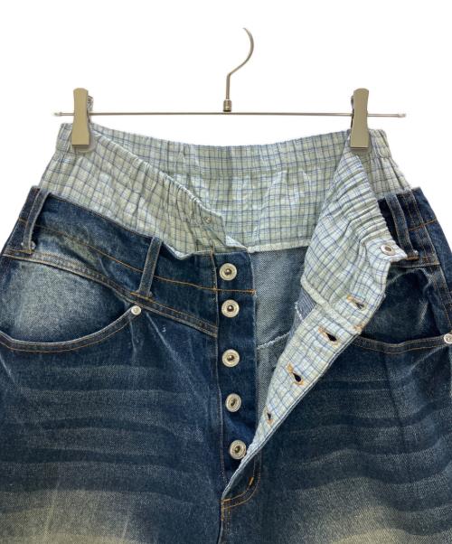 Ballsy.Brothers（ボールジーブラザーズ）Ballsy.Brothers (ボールジーブラザーズ) ハーフパンツ Trunks Docking Baggy Jorts インディゴ サイズ:Mの古着・服飾アイテム