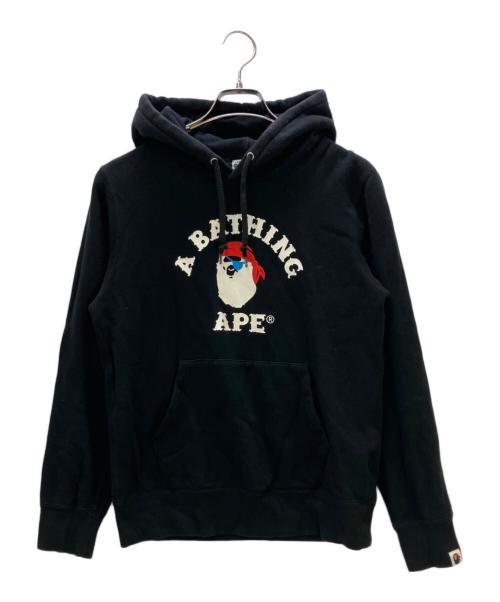 A BATHING APE（アベイシングエイプ）A BATHING APE (アベイシングエイプ) プルオーバーパーカー ブラック サイズ:Sの古着・服飾アイテム