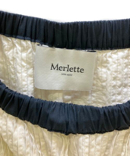 merlette（マーレット）merlette (マーレット) 半袖ワンピース エルナ ドレス アイボリー×ブラック サイズ:XSの古着・服飾アイテム