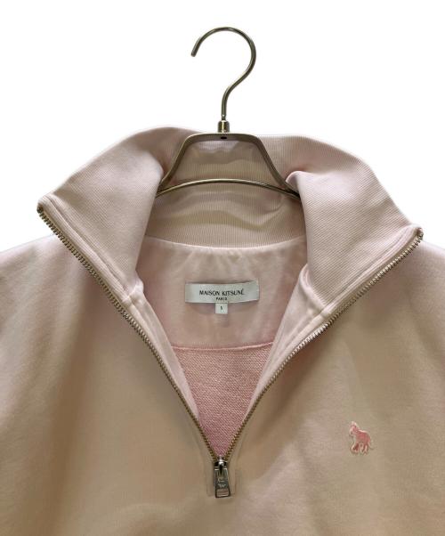 maison kitsune（メゾンキツネ）maison kitsune (メゾンキツネ) ハーフジップスウェット ライトピンク サイズ:Sの古着・服飾アイテム