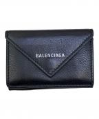 BALENCIAGAバレンシアガ）の古着「3つ折り財布　ペーパーミニウォレット」｜ブラック