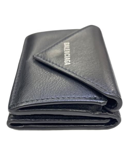 BALENCIAGA（バレンシアガ）BALENCIAGA (バレンシアガ) 3つ折り財布　ペーパーミニウォレット ブラックの古着・服飾アイテム