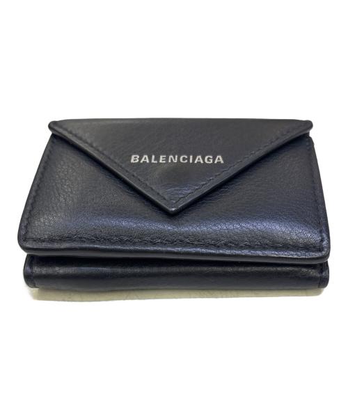 BALENCIAGA（バレンシアガ）BALENCIAGA (バレンシアガ) 3つ折り財布　ペーパーミニウォレット ブラックの古着・服飾アイテム