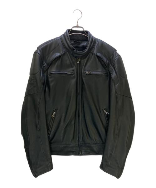 HARLEY-DAVIDSON（ハーレーダビッドソン）HARLEY-DAVIDSON (ハーレーダビッドソン) シングルライダースジャケット ブラック サイズ:Lの古着・服飾アイテム