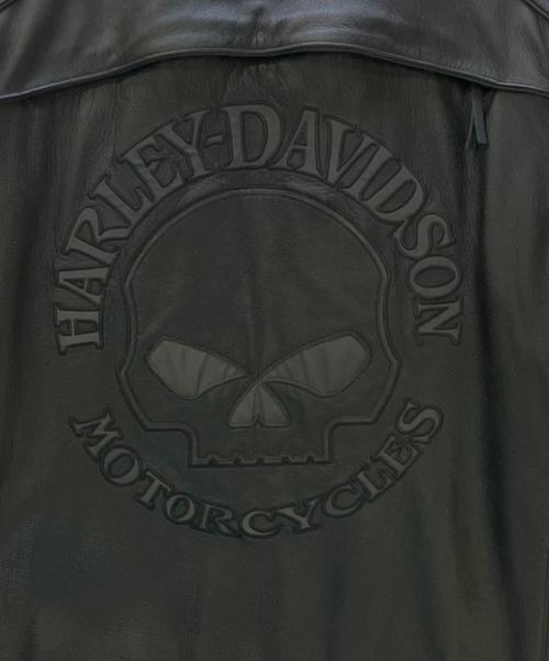 HARLEY-DAVIDSON（ハーレーダビッドソン）HARLEY-DAVIDSON (ハーレーダビッドソン) シングルライダースジャケット ブラック サイズ:Lの古着・服飾アイテム