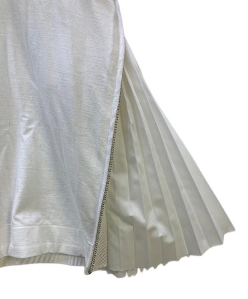 sacai（サカイ）sacai (サカイ) サイドプリーツTシャツ ホワイト サイズ:2の古着・服飾アイテム