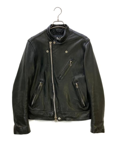 Schott（ショット）Schott (ショット) ダブルブレストライダースジャケット ブラック サイズ:Sの古着・服飾アイテム