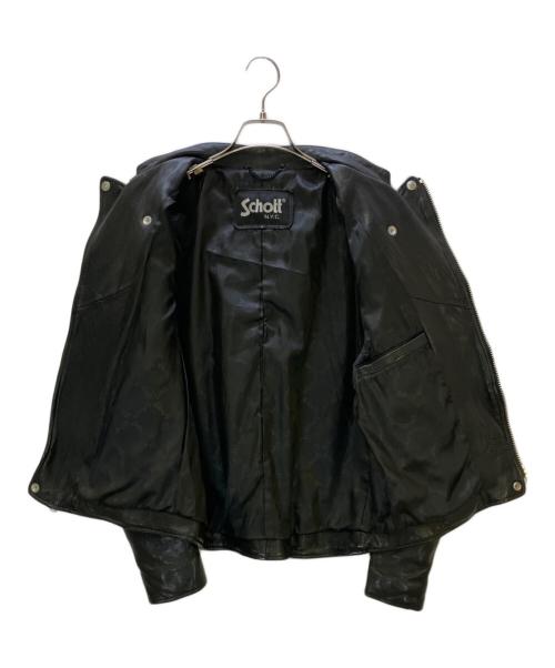 Schott（ショット）Schott (ショット) ダブルブレストライダースジャケット ブラック サイズ:Sの古着・服飾アイテム