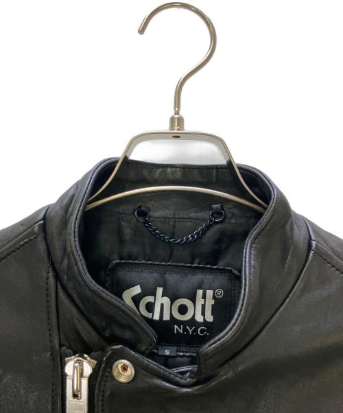 Schott（ショット）Schott (ショット) ダブルブレストライダースジャケット ブラック サイズ:Sの古着・服飾アイテム