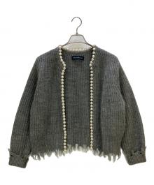 MADISON BLUE（マディソンブルー）の古着「厚手カーディガン PEARL DAMAGE CD BRITISH WOOL」｜グレー