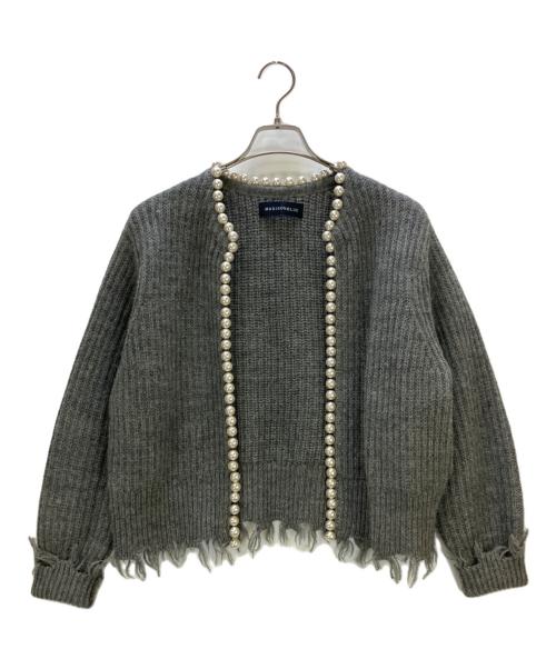 MADISON BLUE（マディソンブルー）MADISON BLUE (マディソンブルー) 厚手カーディガン PEARL DAMAGE CD BRITISH WOOL グレー サイズ:XSの古着・服飾アイテム