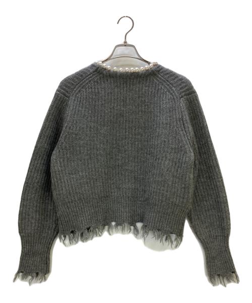 MADISON BLUE（マディソンブルー）MADISON BLUE (マディソンブルー) 厚手カーディガン PEARL DAMAGE CD BRITISH WOOL グレー サイズ:XSの古着・服飾アイテム