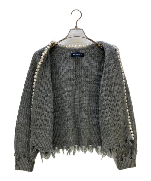 MADISON BLUE（マディソンブルー）MADISON BLUE (マディソンブルー) 厚手カーディガン PEARL DAMAGE CD BRITISH WOOL グレー サイズ:XSの古着・服飾アイテム