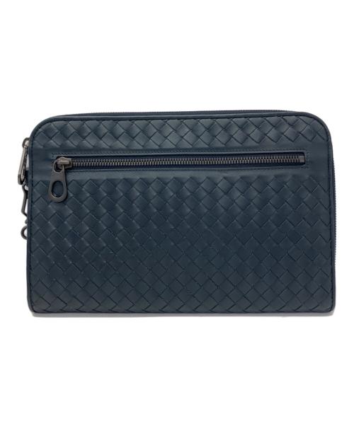BOTTEGA VENETA（ボッテガベネタ）BOTTEGA VENETA (ボッテガベネタ) クラッチバッグ イントレチャート ネイビーの古着・服飾アイテム