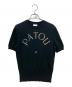patou（パトゥ）の古着「ロゴジャガード半袖ニット」｜ブラック