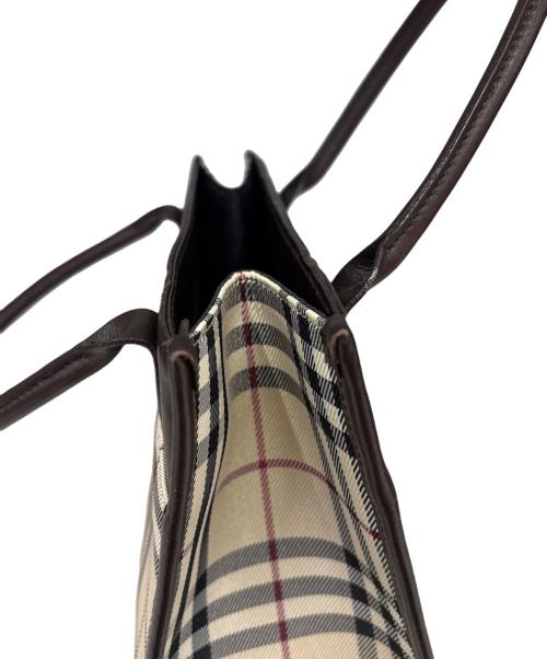 BURBERRY（バーバリー）BURBERRY (バーバリー) トートバッグ　ノバチェック ブラウン×ベージュの古着・服飾アイテム