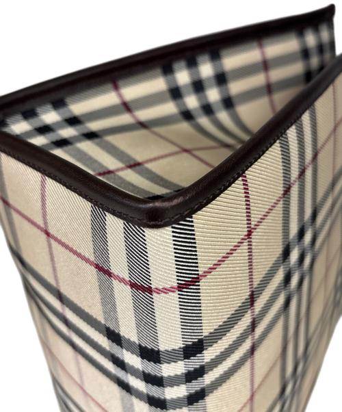 BURBERRY（バーバリー）BURBERRY (バーバリー) トートバッグ　ノバチェック ブラウン×ベージュの古着・服飾アイテム